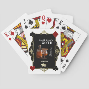Casino Vegas Cognac und Zigarre Mann 50. Geburtsta Spielkarten
