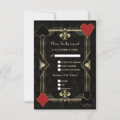 Casino Vegas Gold Black Art Deco 20 RSVP Karte (Vorderseite)