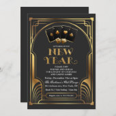 Casino Vegas Gold Einladung zum neuen Jahr (Vorne/Hinten)