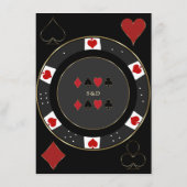Casino Vegas Poker Chip Hochzeitsunterkunft Begleitkarte (Rückseite)