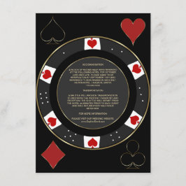 Casino Vegas Poker Chip Hochzeitsunterkunft Begleitkarte