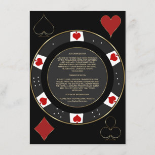 Casino Vegas Poker Chip Hochzeitsunterkunft Begleitkarte