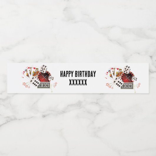 Casino Wasserflasche ETIKETT - Casino (Einzelnes Label)