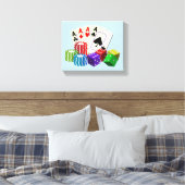 Casino-Würfel, Poker-Chips, Spielkarten Leinwanddruck (Insitu (Schlafzimmer))