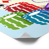 Casino-Würfel, Poker-Chips, Spielkarten Poster (Ecke)