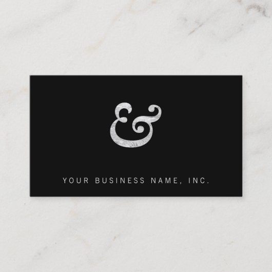 Caslon mutige Kursivschrift-Etzeichen-Weiß Visitenkarte (Vorderseite)