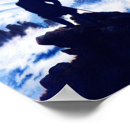 Caspar D Friedrich, Wanderer über dem Nebelmeer Poster (Ecke)