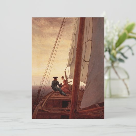 Caspar David Friedrich - Auf einem Segelschiff Einladung (Stehend Vorderseite)