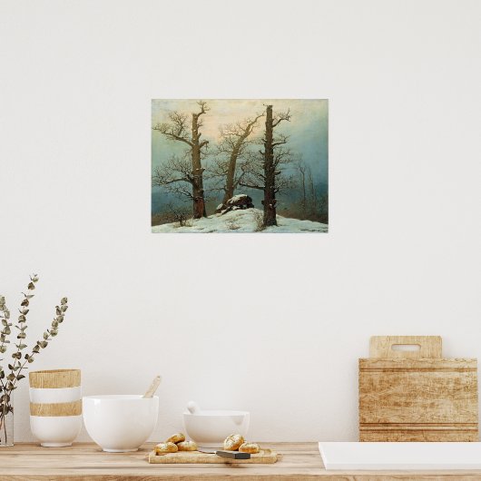 Caspar David Friedrich Cairn in Snow Poster (Küche)