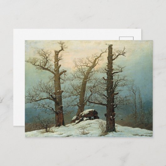 Caspar David Friedrich Cairn in Snow Postkarte (Vorne/Hinten)