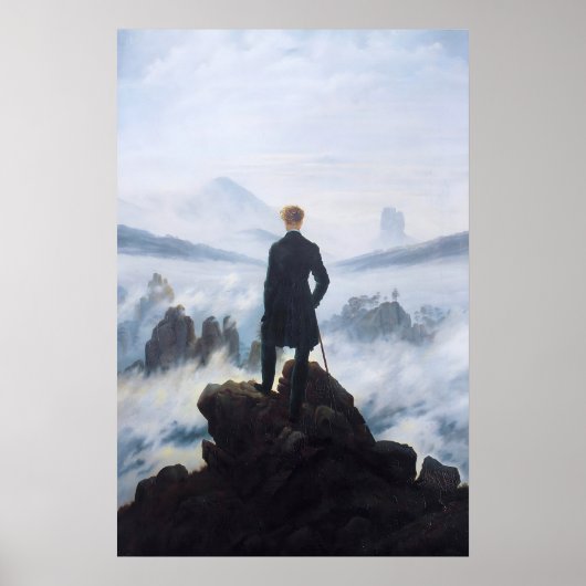 Caspar David Friedrich Druck Wanderer über dem Poster (Vorne)