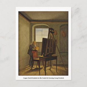 Caspar David Friedrich in seinem Studio Postkarte