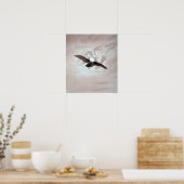 Caspar David Friedrich Owl fliegt gegen Monlit Poster (Küche)