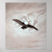 Caspar David Friedrich Owl fliegt gegen Monlit Poster (Vorne)