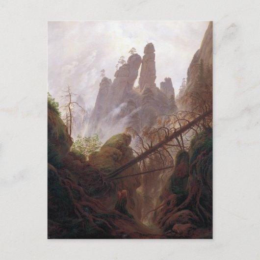 Caspar David Friedrich Rocky Landschaft in der Elb Postkarte (Vorderseite)