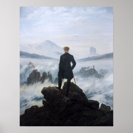 Caspar David Friedrich The Wanderer Above The Sea Poster (Vorne)