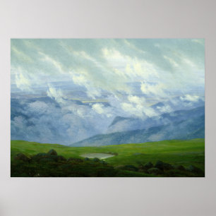 Caspar David Friedrich treibt Wolken Poster