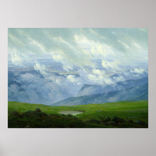 Caspar David Friedrich treibt Wolken Poster (Vorne)