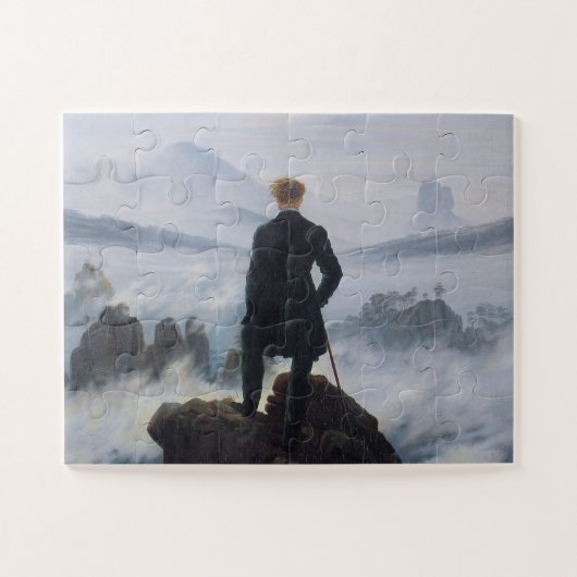 Caspar David Friedrich, Wanderer das Nebel-Meer Puzzle (Horizontal)