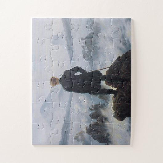 Caspar David Friedrich, Wanderer das Nebel-Meer Puzzle (Vertikal)
