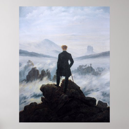 CASPAR DAVID FRIEDRICH - Wanderer über dem Meer Poster (Vorne)