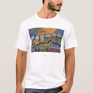 Casper, Wyoming - große Buchstabe-Szenen T-Shirt