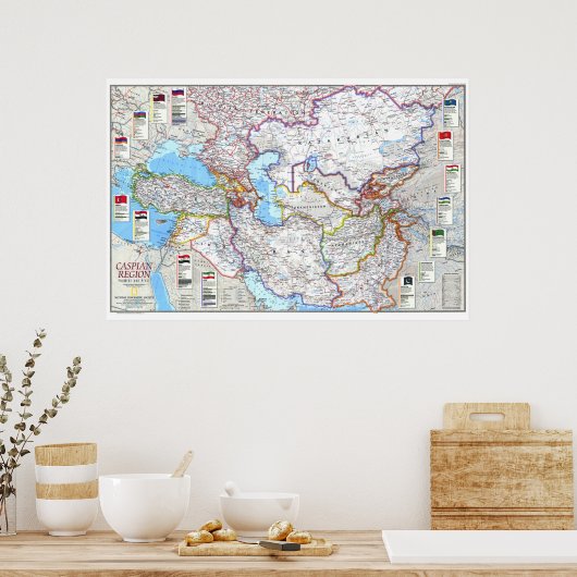 " Caspian Region: 1999 Caspian Countries MAP ... Poster (Küche)