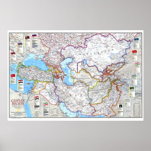 " Caspian Region: 1999 Caspian Countries MAP ... Poster (Vorne)