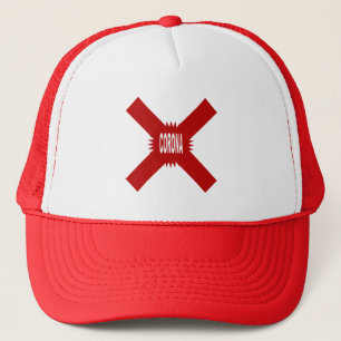 Casquette Trucker blanc rouge DESIGN CORONA X Truckerkappe