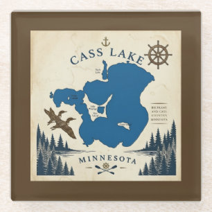 Cass Lake, Minnesota Ferienhaus & Geschenke Glasuntersetzer