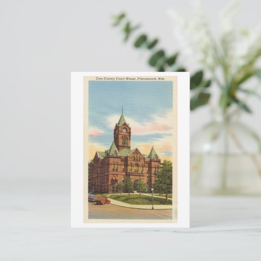 Cass Landkreis Court House, Plattsmouth, Nebraska Postkarte (Stehend Vorderseite)
