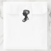 Cassandra Austen-Silhouette Runder Aufkleber (Tasche)
