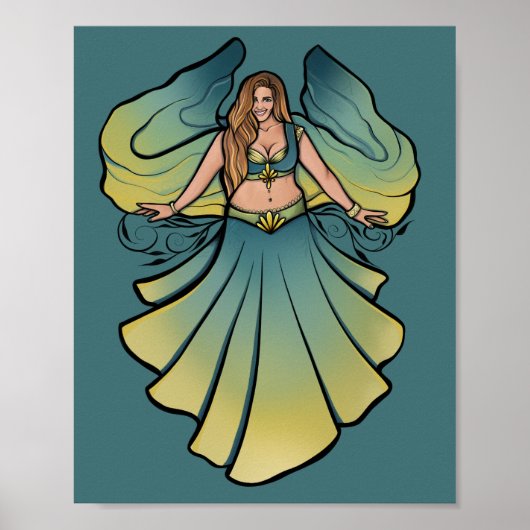 Cassandra Belly Dancer Goddess Veil Art Poster (Vorne)