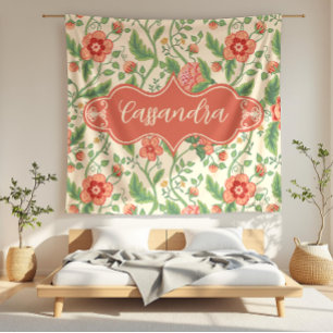 Cassandra Cream Art Nouveau Blumenranke Fleecedecke