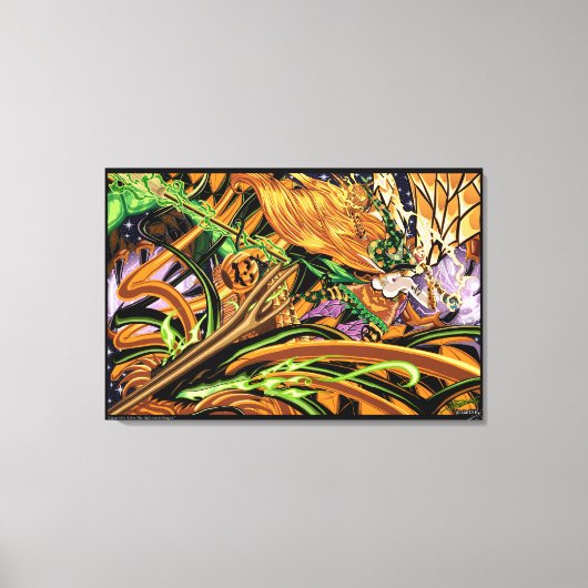 Cassandra reitet auf dem Halloween-Drachen Gestert Leinwanddruck (Vorderseite)