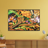 Cassandra reitet auf dem Halloween-Drachen Gestert Leinwanddruck (Insitu (Wohnzimmer))