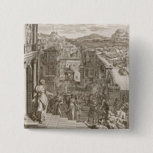 Cassandra sagt die Trojan ihr Schicksal voraus und Button