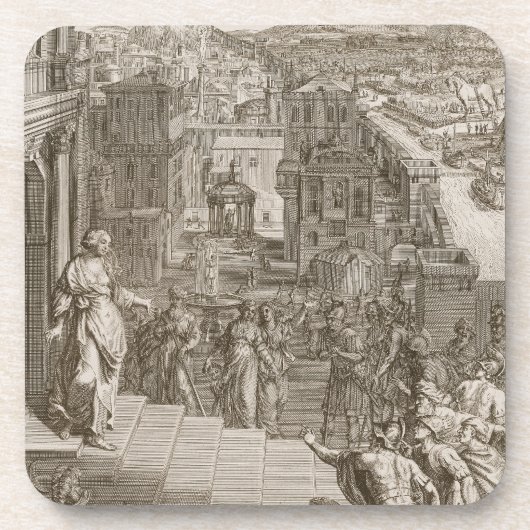 Cassandra sagt die Trojan ihr Schicksal voraus und Getränkeuntersetzer (Vorderseite)