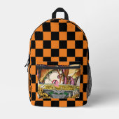 Cassandra's Elixir mit Orange 80er Schachbretts Bedruckter Rucksack (Vorderseite)