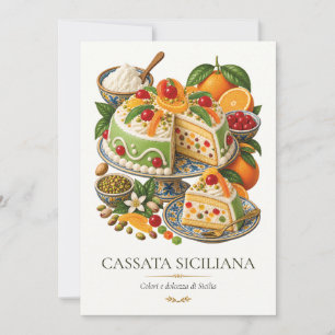 Cassata Siciliana– Vintage italienische Nachspeise Einladung