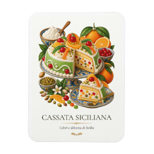 Cassata Siciliana– Vintage italienische Nachspeise Magnet