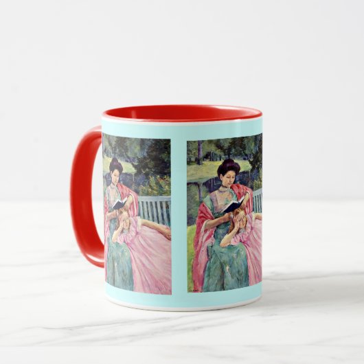 Cassatt: Auguste Reading zu ihrer Tochter Tasse (Vorderseite Links)