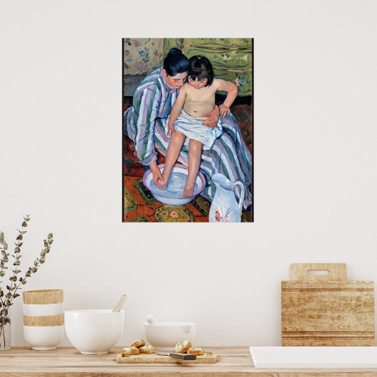 Cassatt - Das Kind im Bad Poster (Küche)