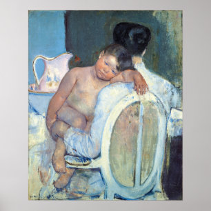 Cassatt - Frau, die mit Kind auf dem Arm sitzt Poster