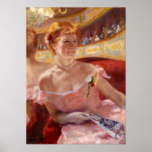 Cassatt - Frau mit Perlenhalskette in Loge Poster
