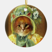 Cassatt Haube auf Kätzchen Keramik Ornament (Vorne)