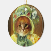 Cassatt Haube auf Kätzchen Keramik Ornament (Links)