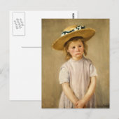 Cassatt Kind im Strohhut Postkarte (Vorne/Hinten)
