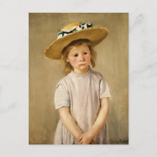 Cassatt Kind im Strohhut Postkarte (Vorderseite)