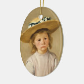 Cassatt Kind mit Strohhut Keramik Ornament (Links)